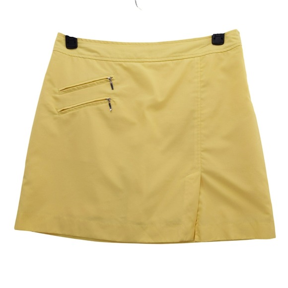 Izod Pants - Izod Skort Women 8 Yellow XFG Cool FX Golf Tennis Active Athletic Zipper Pockets